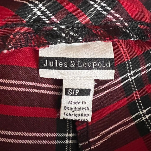 LIKE NEW Jules & Leopold size S/P red & black checked straight leg pants. - Picture 4 of 8